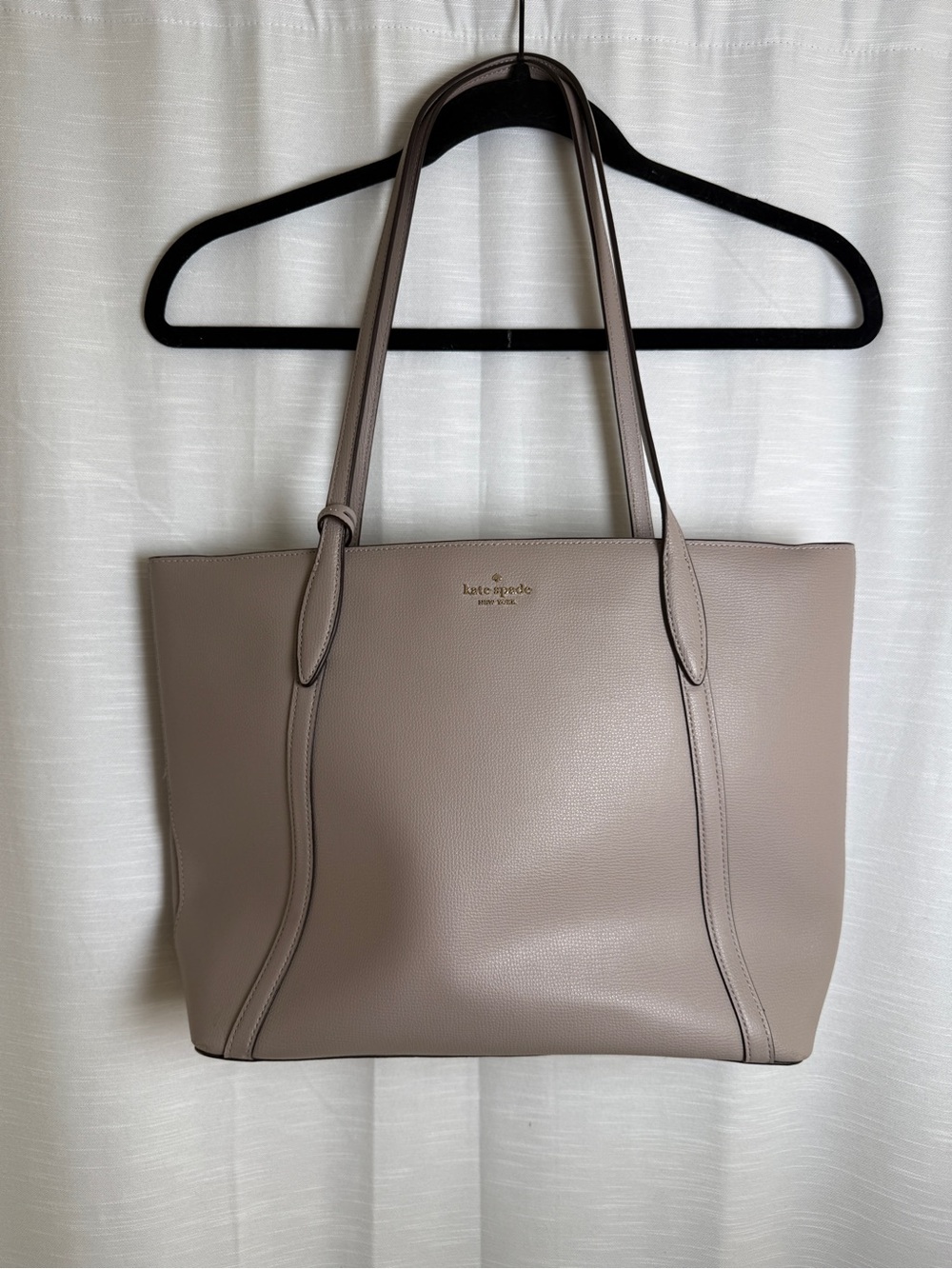 Kate Spade New York Cara Large Tote Gray Pebbled Leather Shoulder Bag - Picture 5 of 17